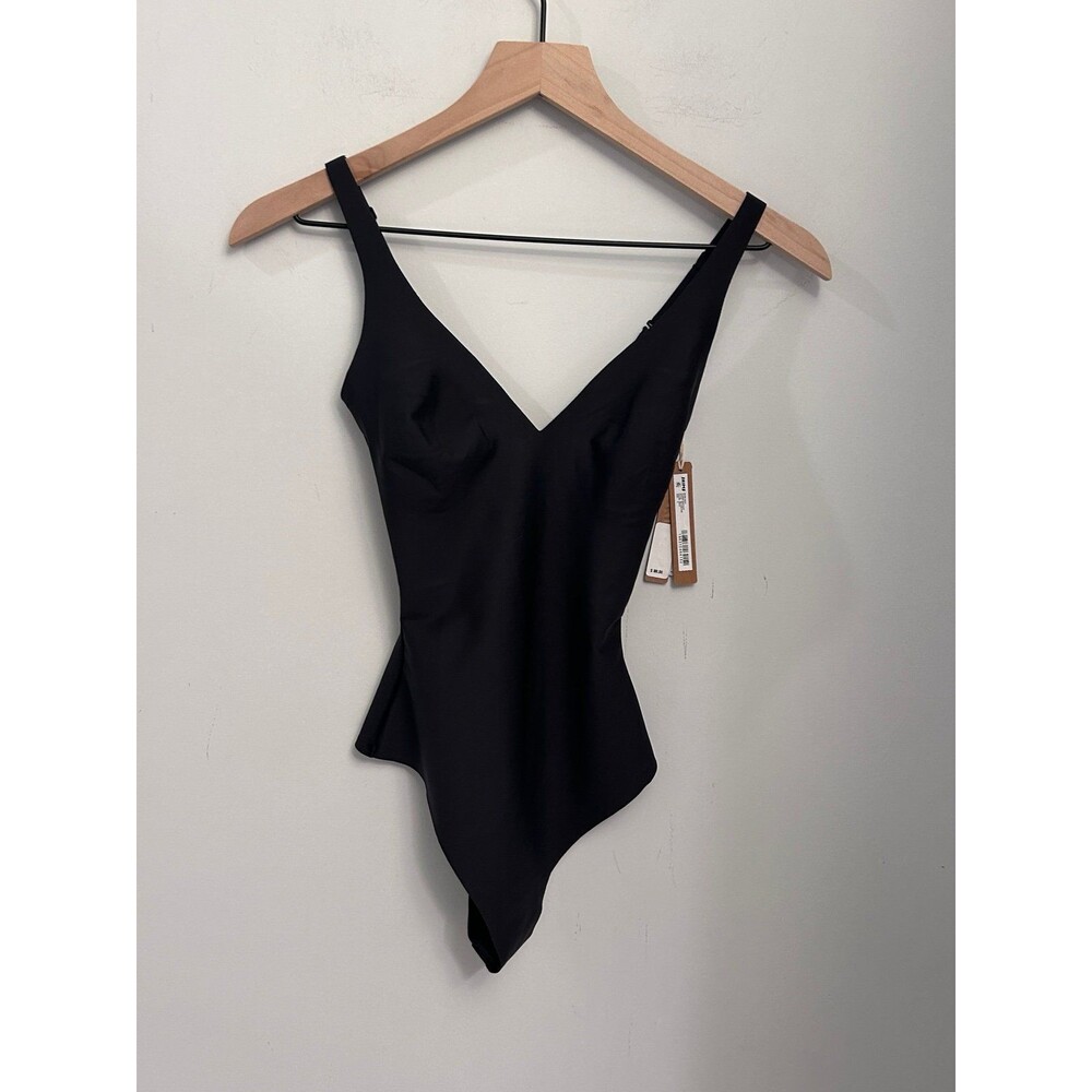 Skims Body unlined plunge thong Bodysuit  onyx Small New with tags